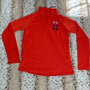 Under Armour Bright Red Long Sleeve Quarter-zip
